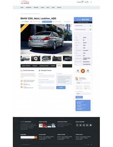 Cars World - responsive Wordpress theme